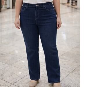 NYDJ Womens Lift Tuck Marilyn Straight Blue Jeans Plus Size 16 Minimalist $99